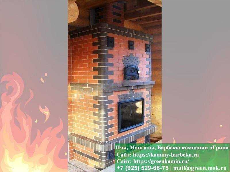 Печь-Камин Из Кирпича Для Отопления Дома, Дачи № 13 - 2