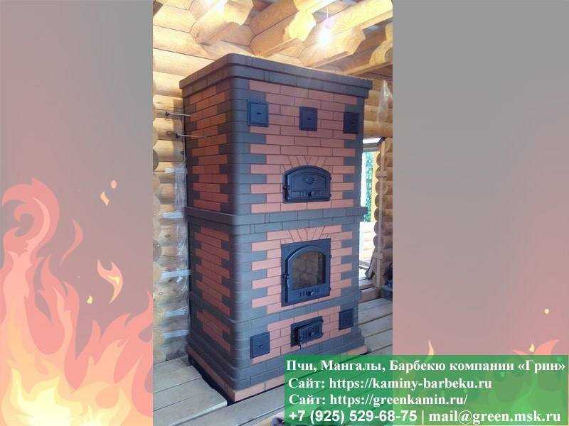 Печь-Камин Из Кирпича Для Отопления Дома, Дачи № 13 - 5