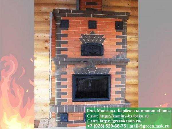 Печь-Камин Из Кирпича Для Отопления Дома, Дачи № 13 - 1
