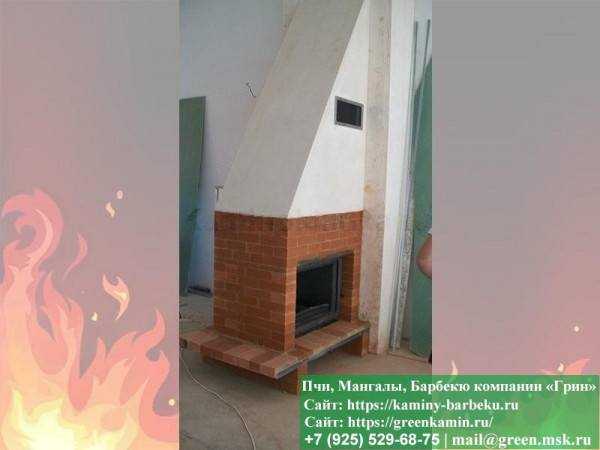 Печь-Камин Из Кирпича Для Отопления № 15 - 1