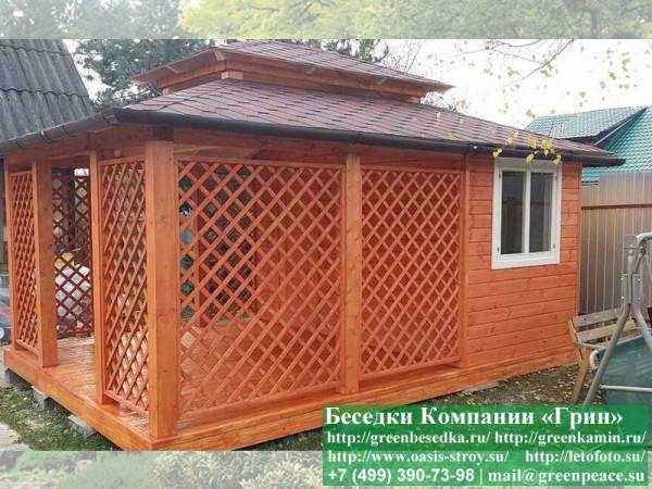 Японская, Китайская Беседка Для Дачи С Хозблоком 4х5 - 8